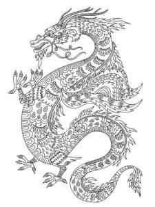 Zentangle Chinese Dragon coloring page