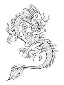 Mythical Chinese Dragon coloring page