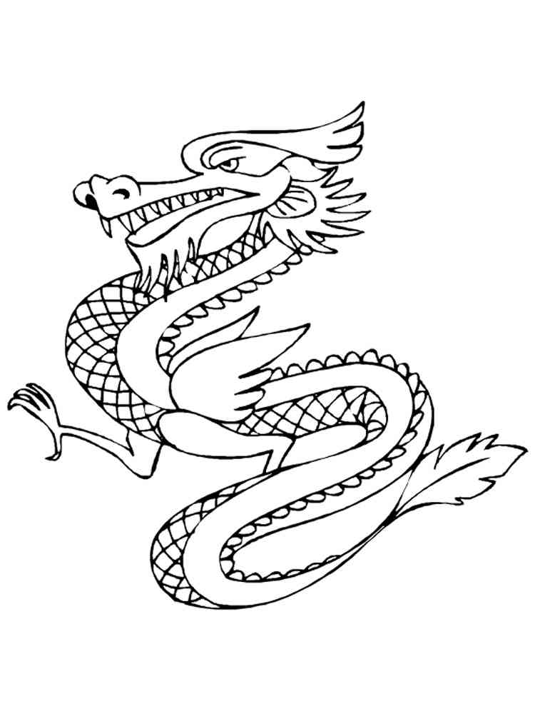 Easy Chinese Dragon coloring page
