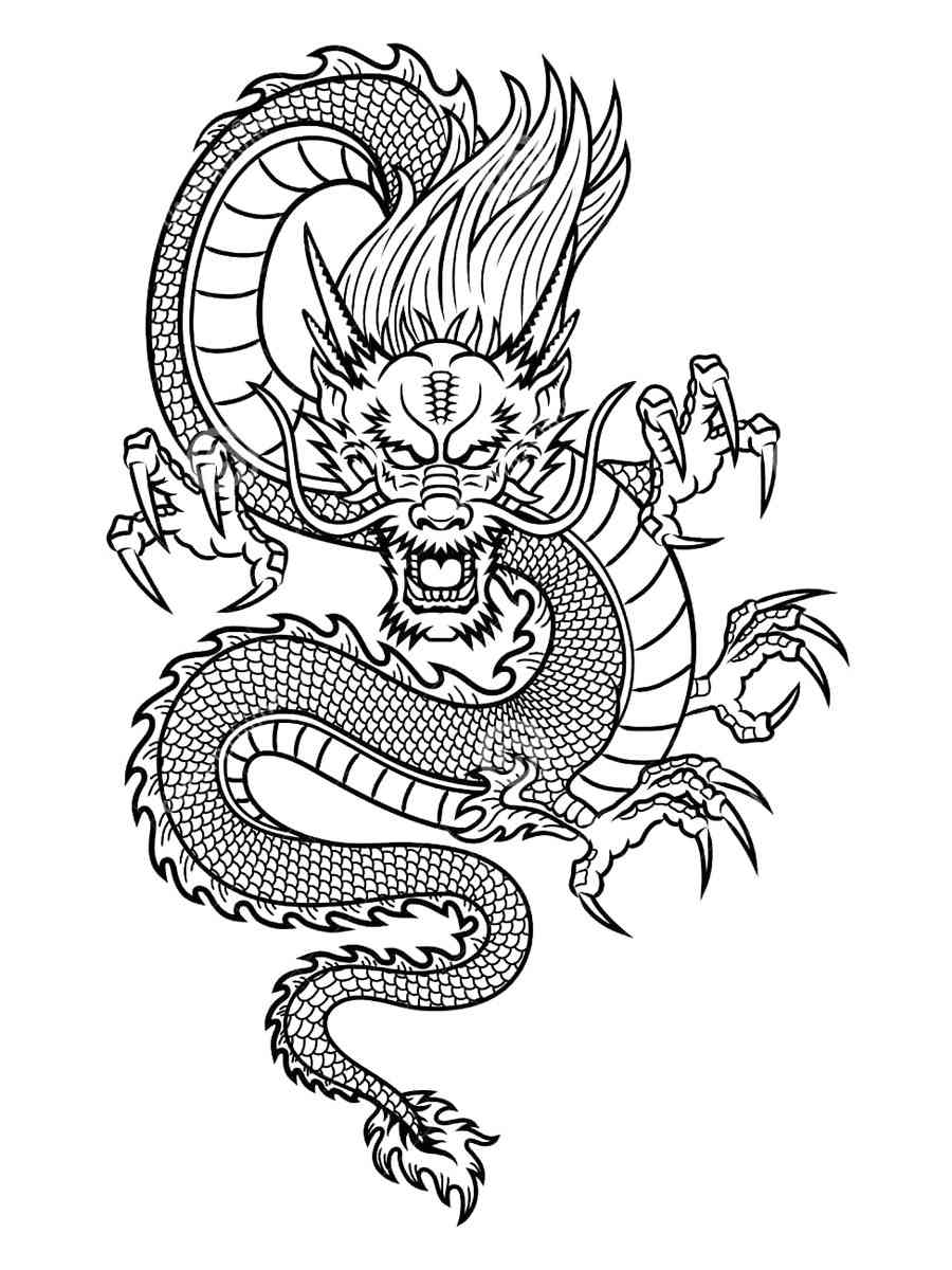 Chinese Dragon Dilong coloring page