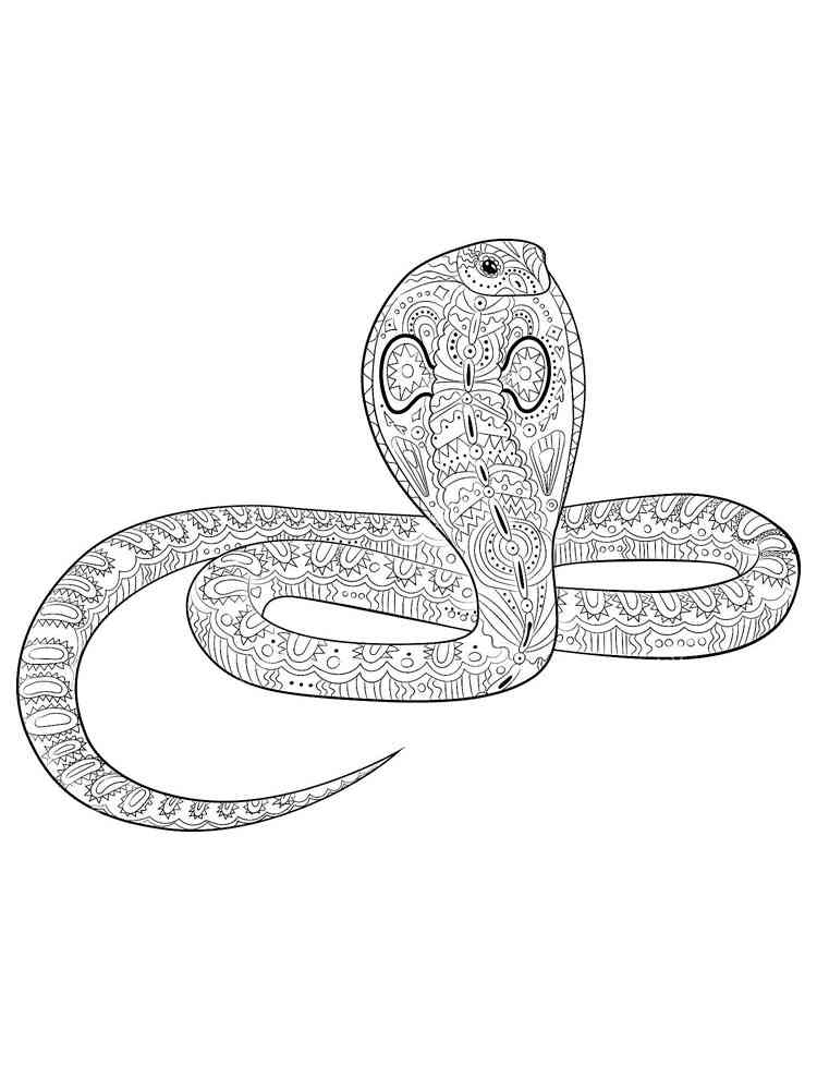 Zentangle Cobra coloring page