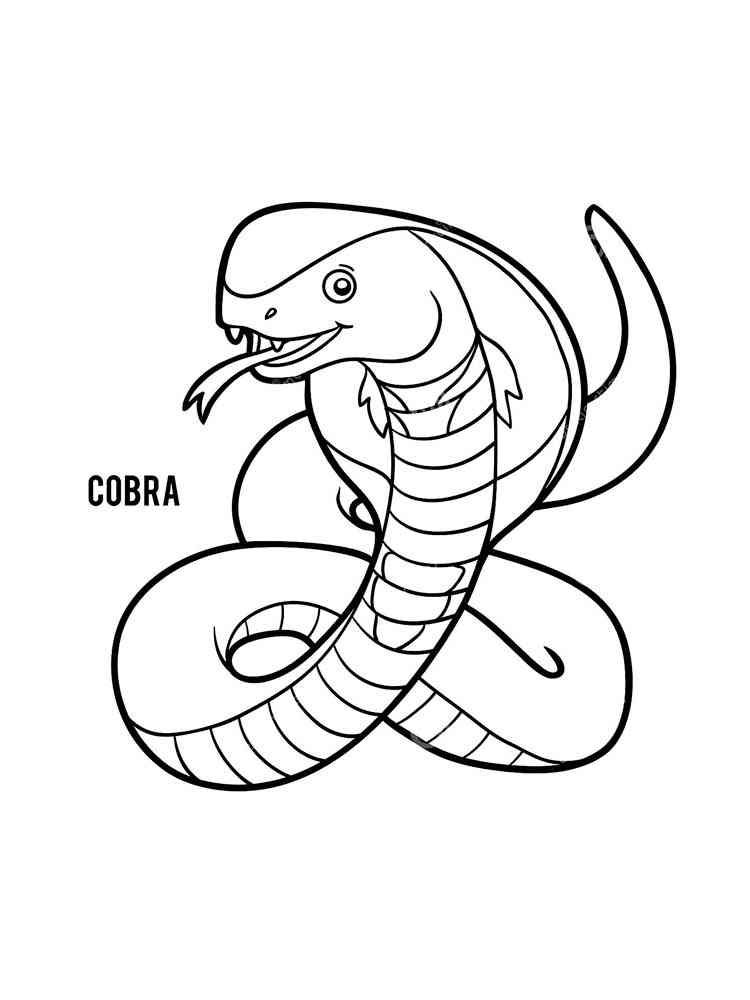 Cute Cartoon Cobra coloring page