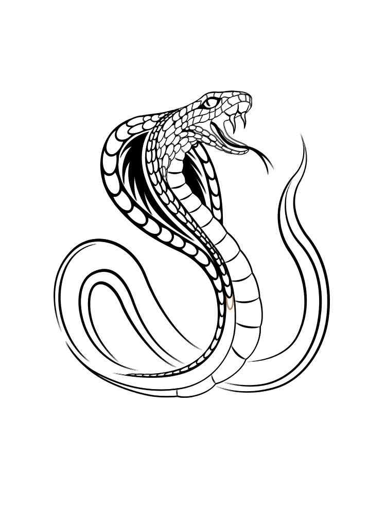 Simple King Cobra coloring page