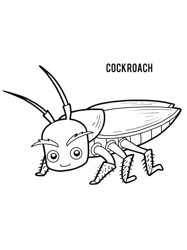 Cute Cockroach coloring page