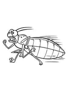 Cockroach runs away coloring page