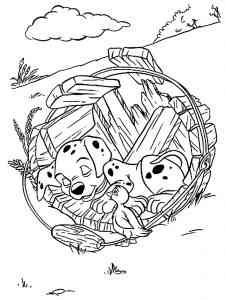 Dalmatian puppy sleeping coloring page