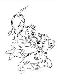 Dalmatians play with a slipper coloring page