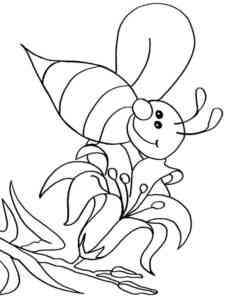 Bee found a flower coloring page