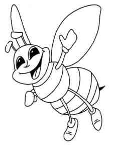 Happy Bee coloring page