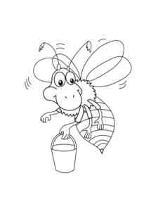 Old Bee with a Bucket of Honey coloring page