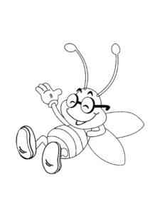Bee with Glasses coloring page