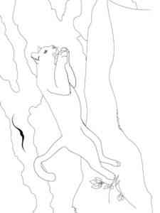 Jumping Cougar coloring page