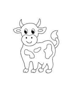 Simple Cow coloring page