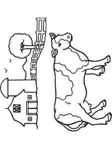 Cow on the Farm coloring page