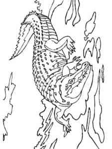 Realistic Crocodile coloring page