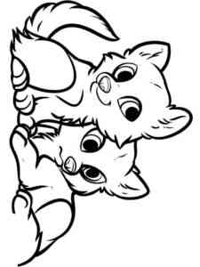Cute Foxes coloring page
