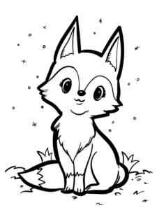 Cute Fox coloring page for Kids