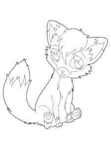 Cute Fox sits coloring page