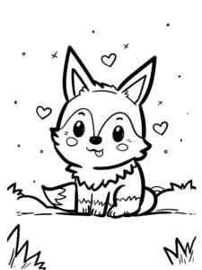 Lovely Cute Fox coloring page
