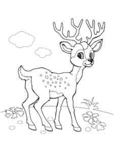 Cartoon Sika Deer coloring page