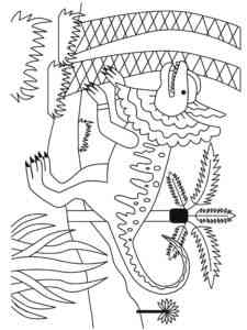Jurassic Dilophosaurus coloring page