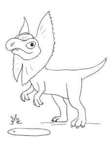 Funny Dilophosaurus coloring page