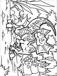 Cartoon Dilophosaurus coloring page