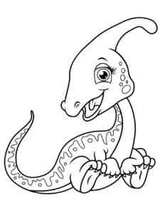Cute Cartoon Parasaurolophus coloring page