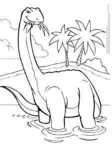 Brachiosaurus eats grass coloring page