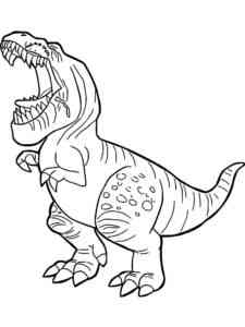 Angry Cartoon Dinosaur coloring page