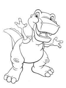 Happy Cartoon Dinosaur coloring page