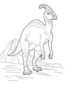 Realistic Parasaurolophus coloring page