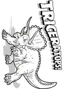 Brave Triceratops coloring page
