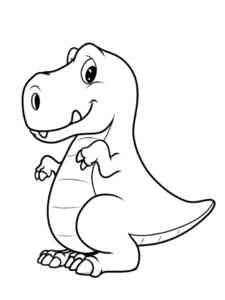 Funny Little Dinosaur coloring page