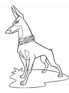 Doberman in a collar coloring page