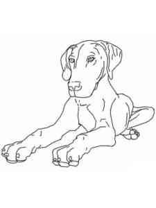 Dog lying down coloring page