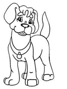 Simple Cartton Dog coloring page