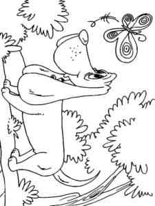 Dog and Butterfly coloring page