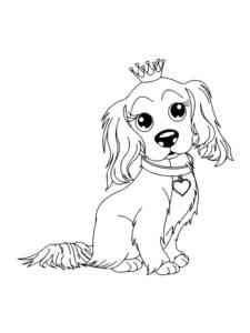 Dog with crown coloring page