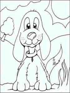Cartoon Dog portrait coloring page