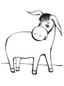 Sad Cartoon Donkey coloring page
