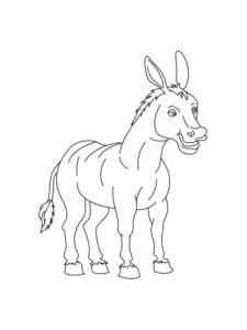 Realistic Donkey coloring page