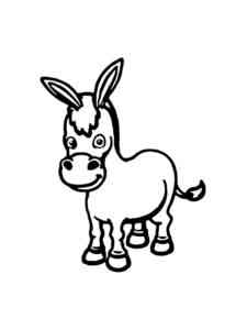 Easy Donkey coloring page