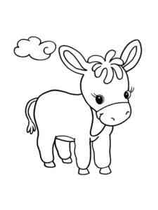 Simple Cute Donkey coloring page