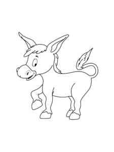 Simple Funny Donkey coloring page