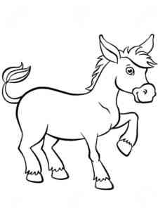 Donkey lifted his leg coloring page