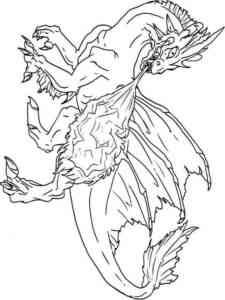 Simple Fire Dragon coloring page