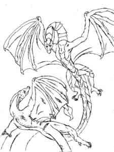 Two Dragons coloring page