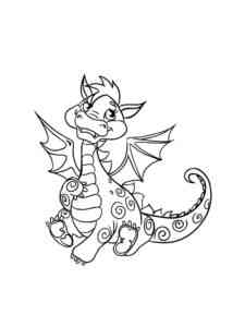 Cute Cartoon Dragon coloring page