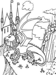 Dragon and Castle coloring page